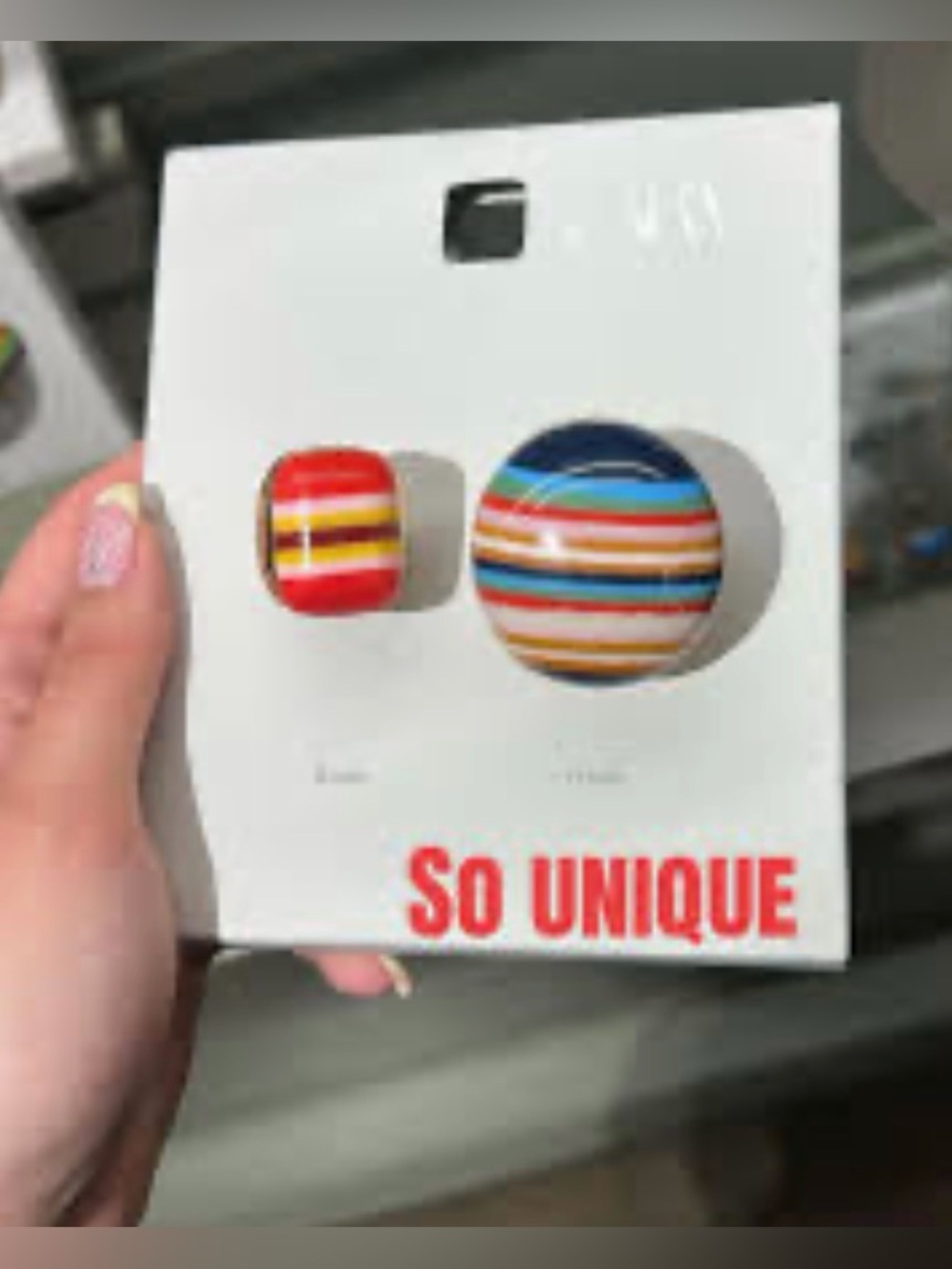 🔥🔥Zara Colorful Striped Resin Statement Rings pack - Picture 4 of 4